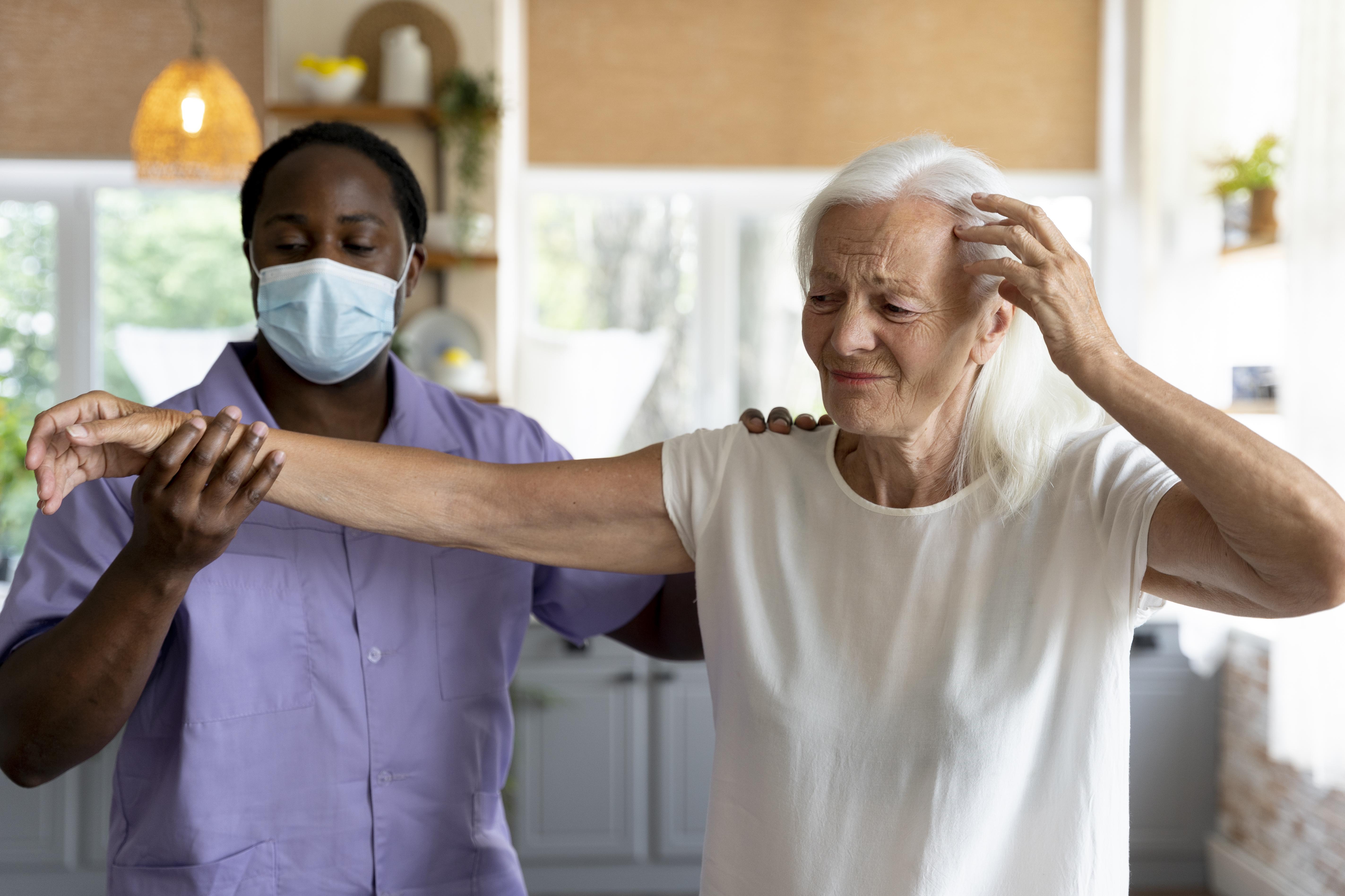 Healthcare provider with patient